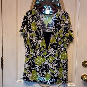 Susan Graver Short Sleeve Top, Size 1X